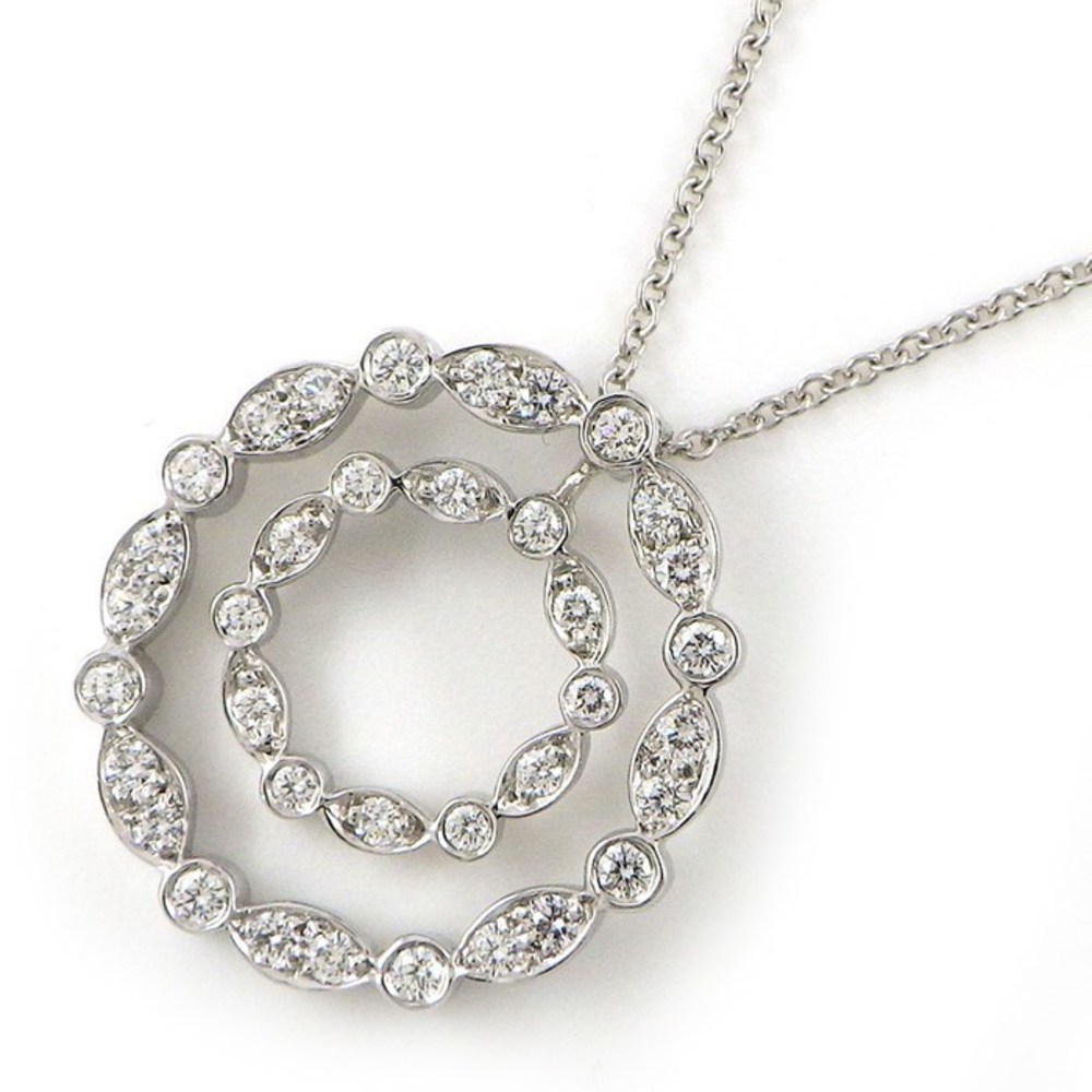 Tiffany Swing Double Circle Diamond Necklace Platinum